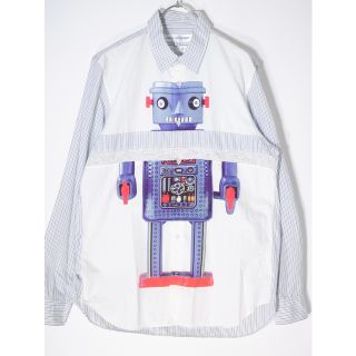 コムデギャルソン(COMME des GARCONS)のCOMME des GARCONS SHIRTコムデギャルソンシャツ 名作 ロボット転写プリント切替ストライプシャツ【MSHA68018】(その他)