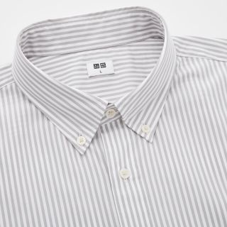 ユニクロ(UNIQLO)の【新品】UNIQLO　ユニクロ　シャツ　白　ストライプ　L　430918(シャツ)