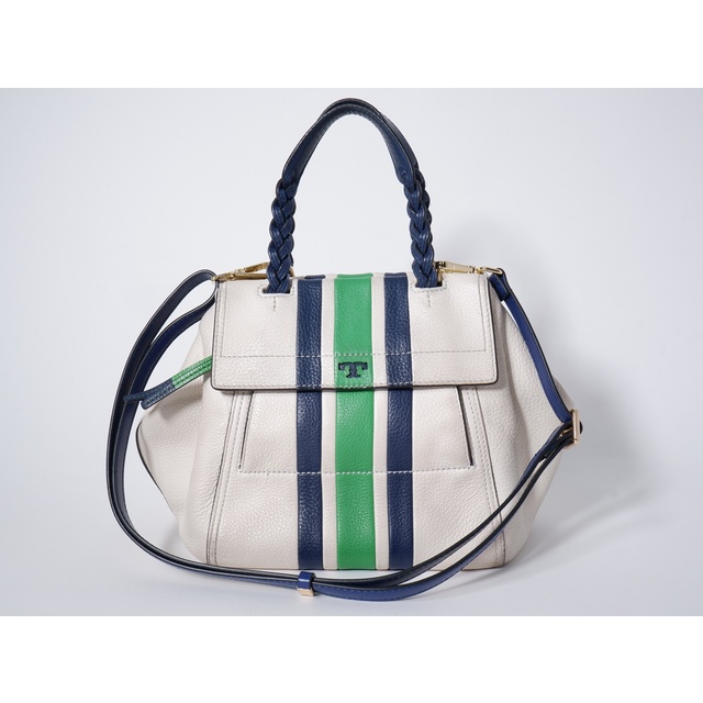 トリーバーチTORY BURCH HALF MOON STRIPE SMALL SATCHELハーフムーン