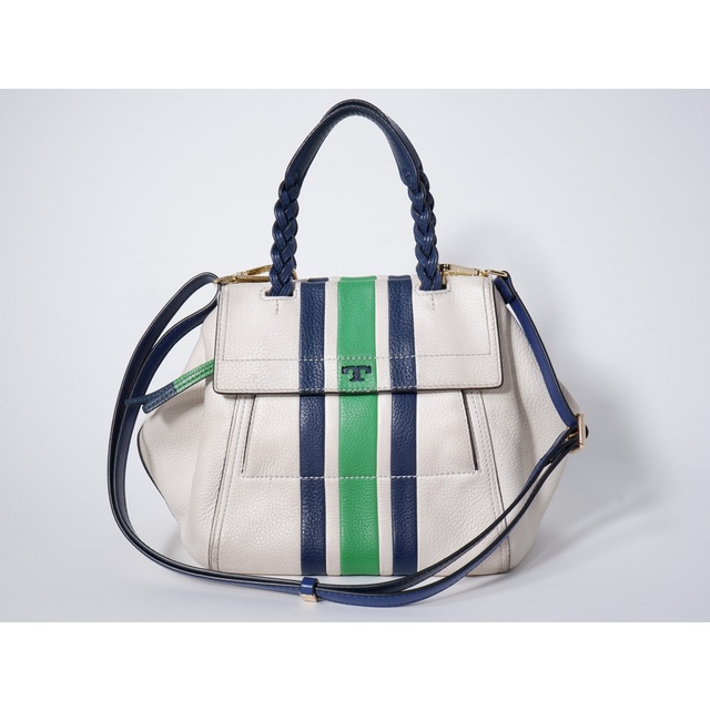 トリーバーチTORY BURCH HALF MOON STRIPE SMALL SATCHELハーフムーン ストライプスモール サッチェル2wayハンドバッグ【LBGA68113】