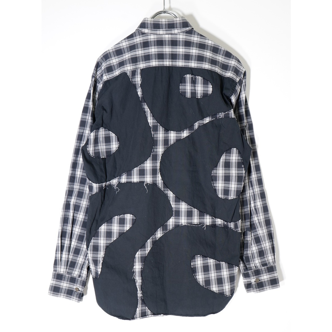 COMME des GARCONS SHIRTコムデギャルソンシャツ フランス製 背面パッチワーク切替チェックシャツ【MSHA68353】