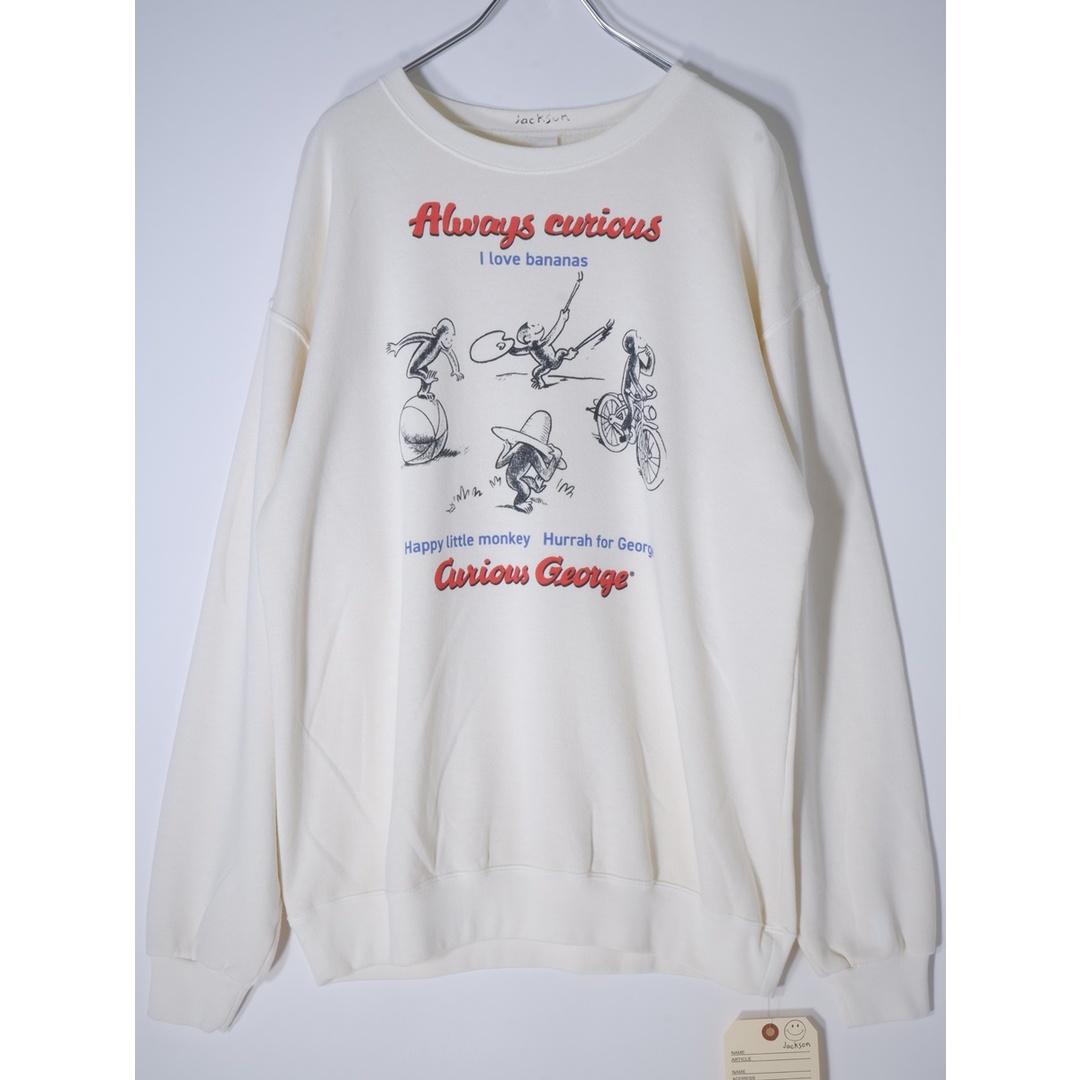 綿62%ポリエステル38%リブジャクソンマティスJACKSON MATISSE 2022SS Curious George Sweat Always curiousおさるのジョージ スウェット新品【MTSA68503】