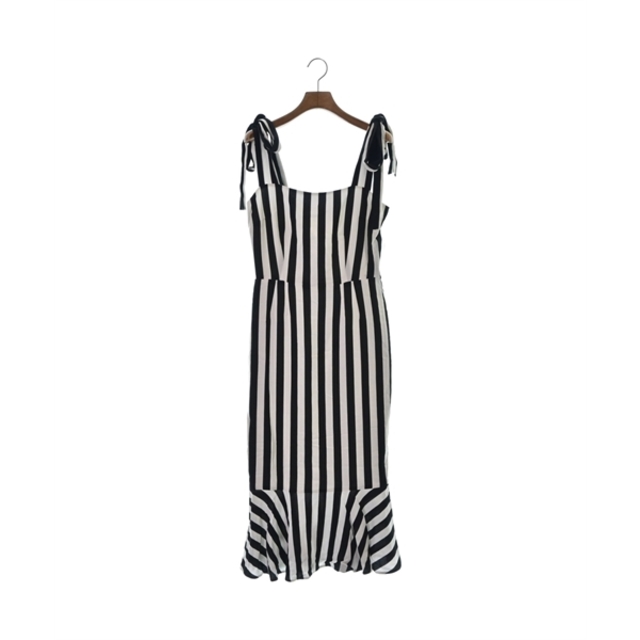 DOLCE&GABBANA ワンピース 38(S位) 白x黒(ストライプ