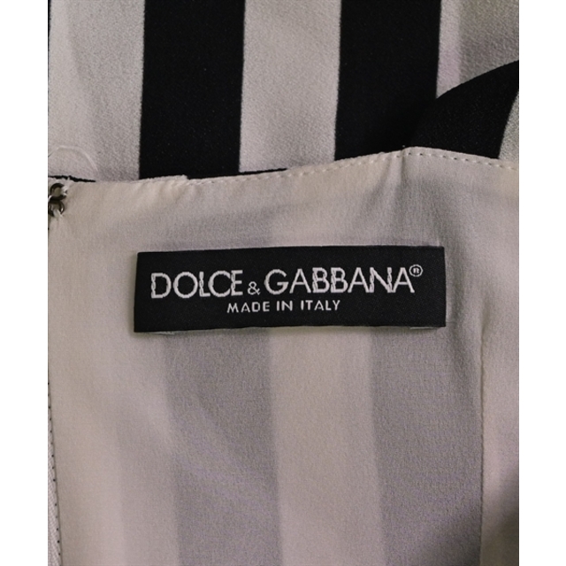DOLCE&GABBANA ワンピース 38(S位) 白x黒(ストライプ