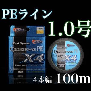 ⭐︎新品⭐︎PEライン　1.0号　100m 4本編　エギング　アジング　トラウト(釣り糸/ライン)