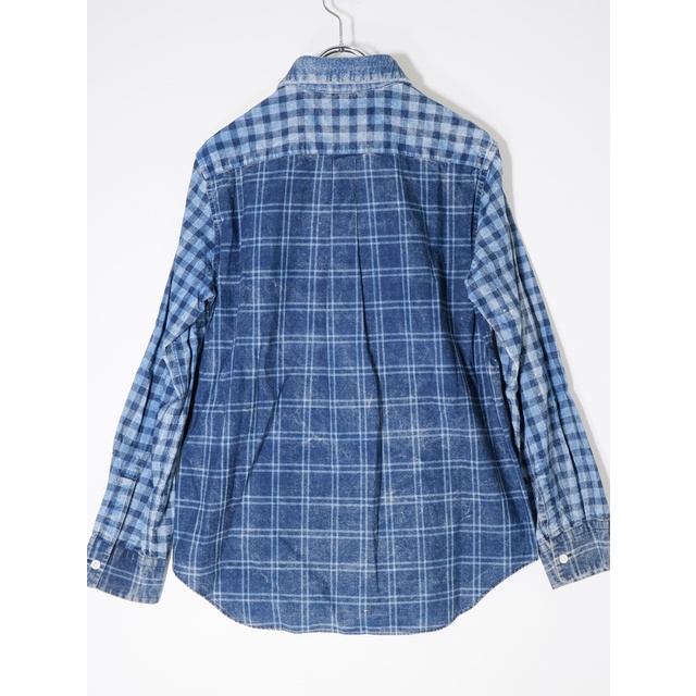 tricot COMME des GARCONSトリココムデギャルソン フリル装飾ブリーチ加工ギンガムチェックシャツ【LSHA69083】