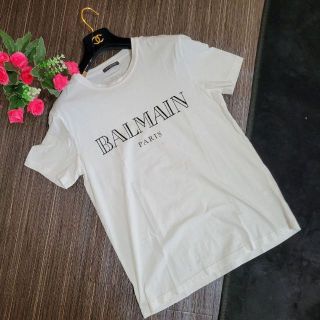 BALMAIN - バルマン かっこいい プリント ロゴ Tシャツ 半袖