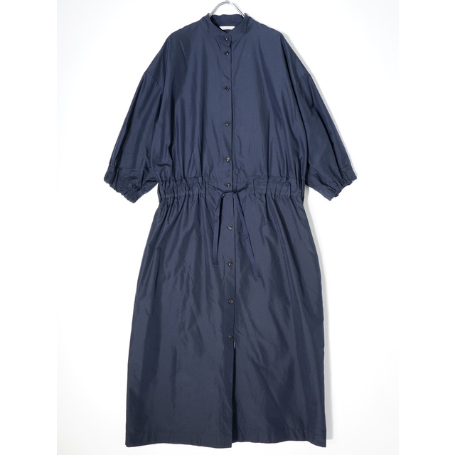 アーツ&サイエンスARTS&SCIENCE 2022SS BLOUSING SHIRTDRESS NAVY SILKネイビーシルク シャツドレス ワンピース【1】【LOPA69658】