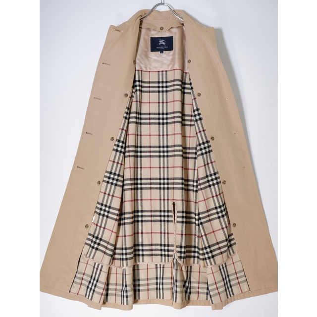 BURBERRY LONDONバーバリーロンドン 裏地ノバチェック ウールライナー付きステンカラーロングコート【38】【LCTA69760】