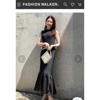 週末お値下げアニュアンス anuans ミックスリブバルーンニットワンピース