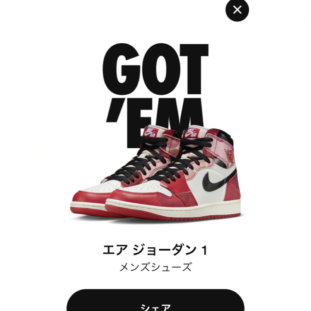 メンズAIR JORDAN 1 HIGH  NEXT CHAPTER スパイダーマン