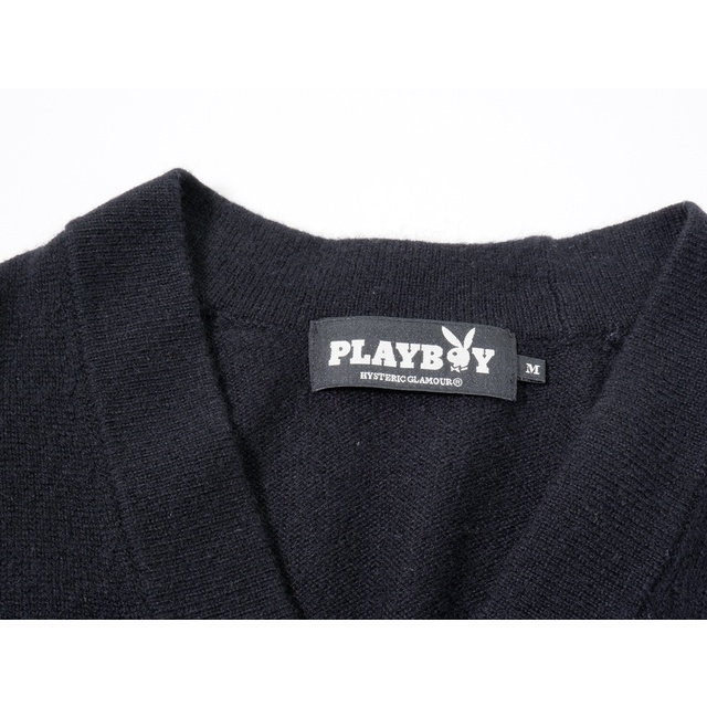 ヒステリックグラマーHYSTERIC GLAMOUR ×PLAYBOYプレイボーイ カシミヤ100％ニット カーディガン【M】【MKNA70098】 メンズのトップス(ニット/セーター)の商品写真