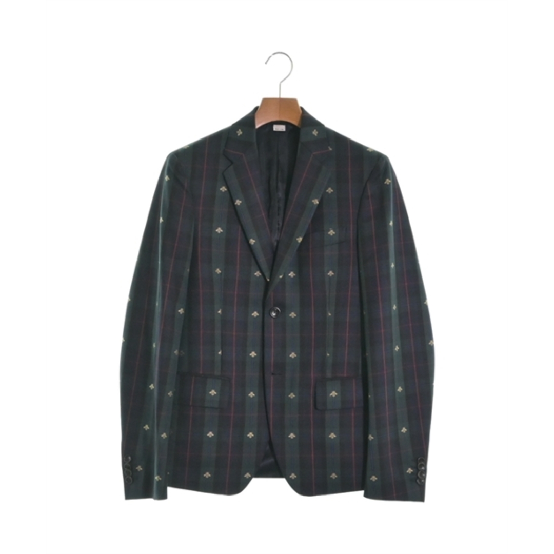 GUCCI グッチ テーラードジャケット 44(S位) 緑x黒等(チェック) 【古着】【中古】 | フリマアプリ ラクマ