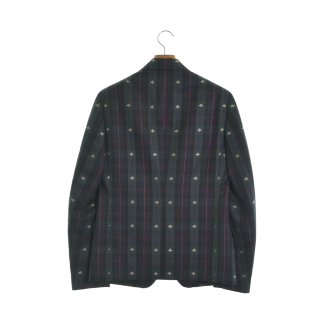 GUCCI グッチ テーラードジャケット 44(S位) 緑x黒等(チェック) 【古着】【中古】