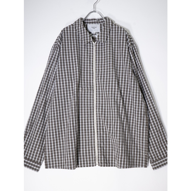 YAECA PARKヤエカ パーク 2022AW Steven Alan別注ZIP SHIRT/シャツ(チェック ジップシャツ)新品【XL】【MSHA70445】