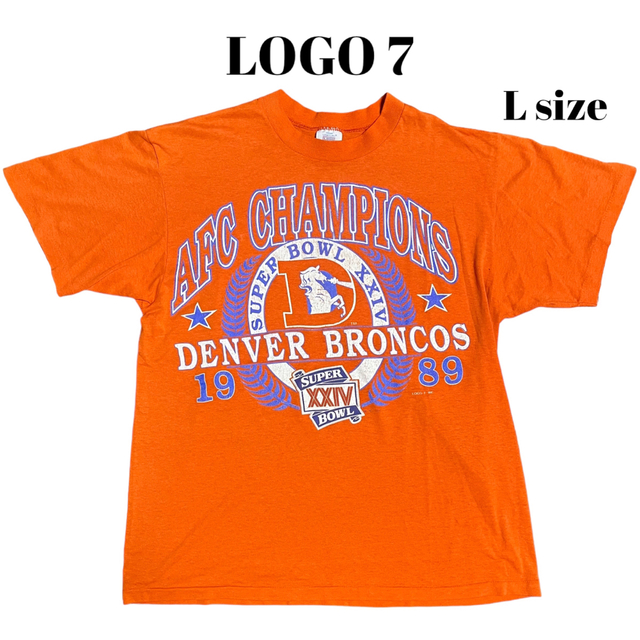 ART VINTAGE(アートヴィンテージ)の激レアコレクション 80’s LOGO7 DENVER BRONCOS Tシャツ メンズのトップス(Tシャツ/カットソー(半袖/袖なし))の商品写真