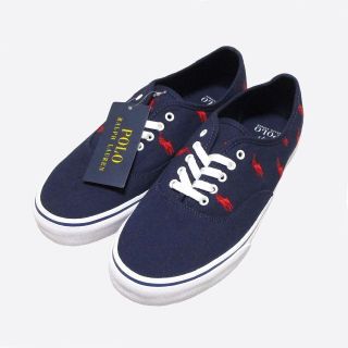 ポロラルフローレン(POLO RALPH LAUREN)の★新品★ラルフローレン★ポニー総柄スニーカー (Navy/10/28cm)(スニーカー)