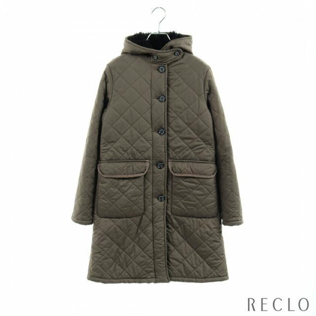 マッキントッシュ　Weatherwear キルティングコート　カーキ　フード付