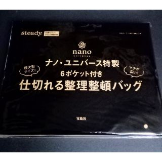 ナノユニバース(nano・universe)のsteady. 1月号 ナノ･ユニバース特製 仕切れる整理整頓バッグ(ファッション)