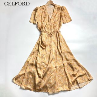 セルフォード(CELFORD)の美品　CELFORD セルフォード　花柄ワンピース  ガウン　ロングカーディガン(ロングワンピース/マキシワンピース)