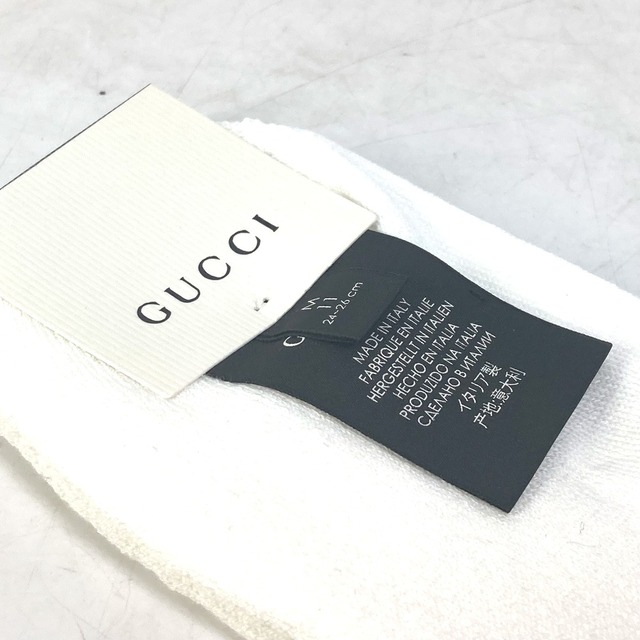 Gucci(グッチ)のグッチ GUCCI ウィングスカル 553123 ペア セット ソックス シェリーライン 靴下 コットン ホワイト 未使用 メンズのレッグウェア(ソックス)の商品写真