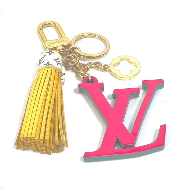 ルイヴィトン LOUIS VUITTON LVタッセル フリンジ M67850 モノグラム バッグチャーム キーホルダー レザー ピンク