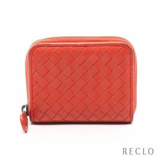 ボッテガヴェネタ(Bottega Veneta)のイントレチャート カードケース コインケース レザー レッド(財布)