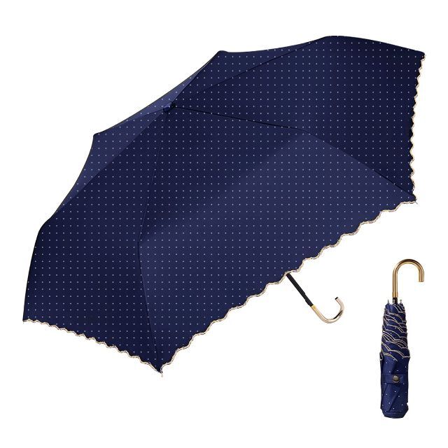 【色: 02ドット-ネイビー】日傘 折りたたみ傘 超軽量 174g/194g U