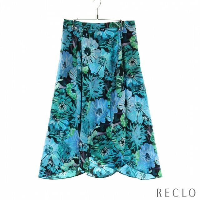 Stella McCartney(ステラマッカートニー)の スカート フラワー シルク ライトブルー マルチカラー フレア レディースのスカート(ロングスカート)の商品写真