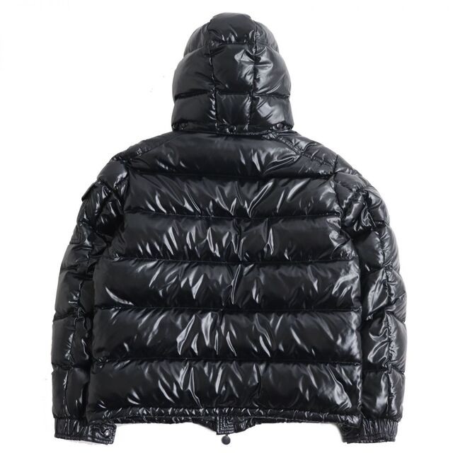 MONCLER(モンクレール)の美品●MONCLER モンクレール MAYA GIUBBOTTO/マヤ  WZIP ロゴワッペン付き フーデッドダウンジャケット ブラック 2 正規品 メンズ メンズのジャケット/アウター(ダウンジャケット)の商品写真