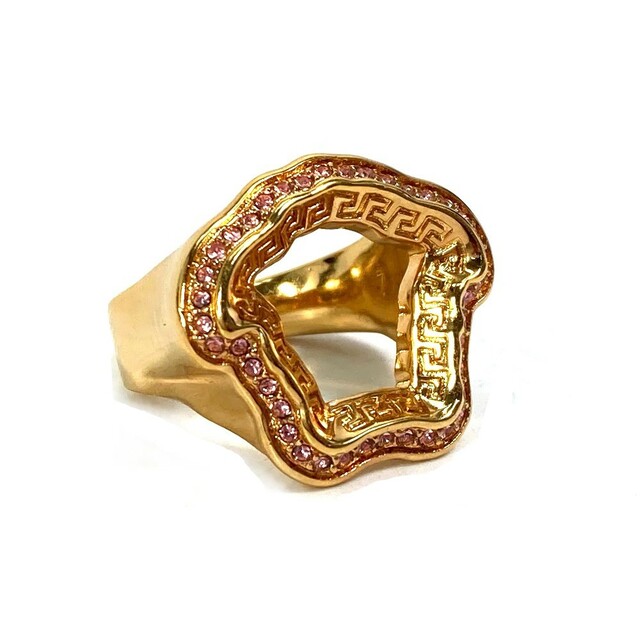 ヴェルサーチ VERSACE メデューサ ラインストーン アクセサリー リング・指輪 メタル ゴールド 美品