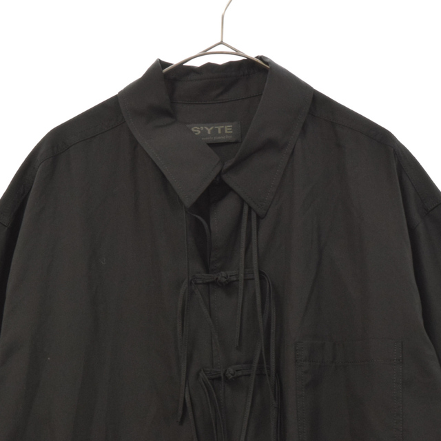 s'yte サイト 100／2 Broad China Length Shirt チャイナデザイン ロング 長袖シャツ ブラック UQ‐B05‐080 2