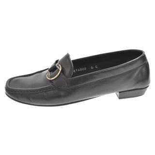 サルヴァトーレフェラガモ(Salvatore Ferragamo)のSalvatore Ferragamo サルヴァトーレ フェラガモ DAVIS レザー ローファー ビジネスシューズ ブラック 6/23.5cm 0274328(ローファー/革靴)