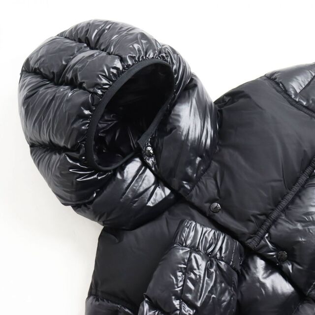 美品●17-18AW MONCLER モンクレール TANY/タニー ダブルZIP ロゴワッペン付き フーデッドダウンジャケット ブラック 1 正規品  メンズ