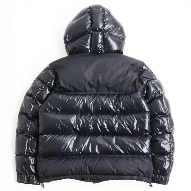 美品●17-18AW MONCLER モンクレール TANY/タニー ダブルZIP ロゴワッペン付き フーデッドダウンジャケット ブラック 1 正規品 メンズ