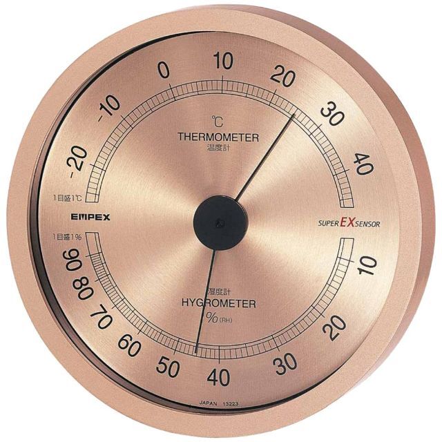 【色: シャンパンゴールド】エンペックス気象計 温度湿度計 スーパーEX 温湿度
