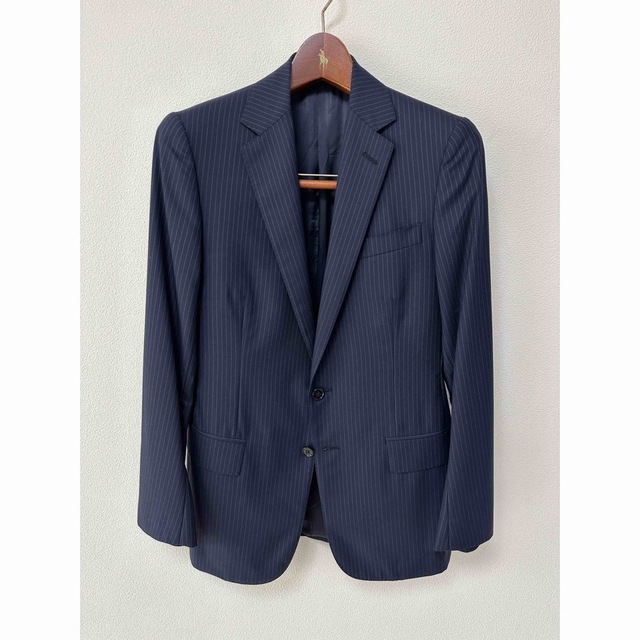 Ralph Lauren(ラルフローレン)のラルフローレン ブラックレーベル ネイビー ストライプ スーツ イタリア製 メンズのスーツ(セットアップ)の商品写真