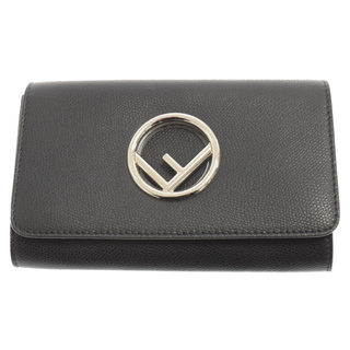 フェンディ(FENDI)のFENDI フェンディ WALLET ON CAHIN SMALL DIVISA 8BS024 チェーンストラップ ウォレット バッグ型財布 ブラック(長財布)