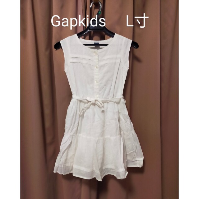 GAP Kids - 140cm Gapkids 女児 ノースリーブワンピース ホワイト 綿