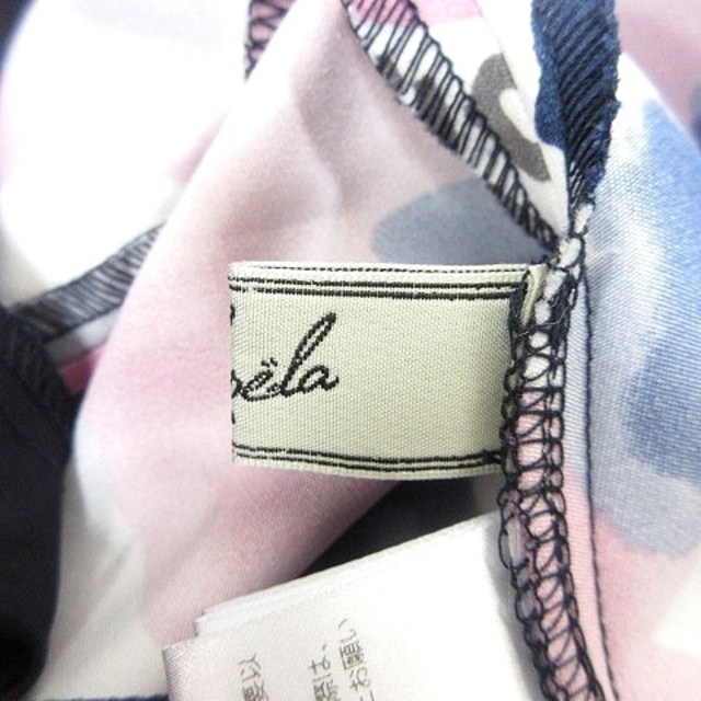 Noela(ノエラ)のノエラ Noela フレアスカート ミモレ ロング 総柄 リバーシブル 白 紺 レディースのスカート(ロングスカート)の商品写真
