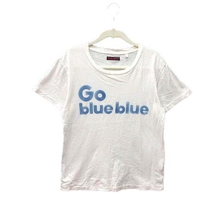 ブルーブルー(BLUE BLUE)のBLUE BLUE Tシャツ カットソー ロゴプリント 半袖 0 白 ホワイト(Tシャツ/カットソー(半袖/袖なし))
