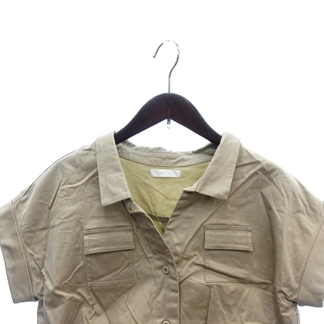 MIIA(ミーア)のミーア シャツジャケット スキッパーカラー ロールアップ 半袖 F ベージュ レディースのジャケット/アウター(その他)の商品写真