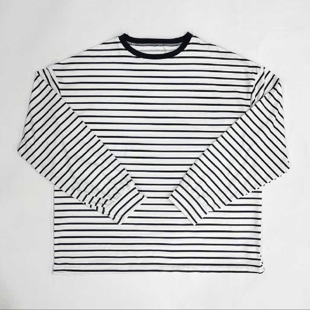 ★タグ付き新品未使用★オーバーサイズボーダーTシャツ レディースのトップス(Tシャツ(長袖/七分))の商品写真
