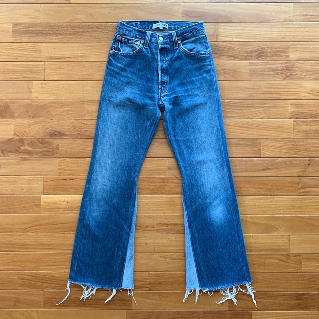 ブルー素材RE/DONE LEVI’S リメイク 再構築 ブーツカットデニムロンハーマン