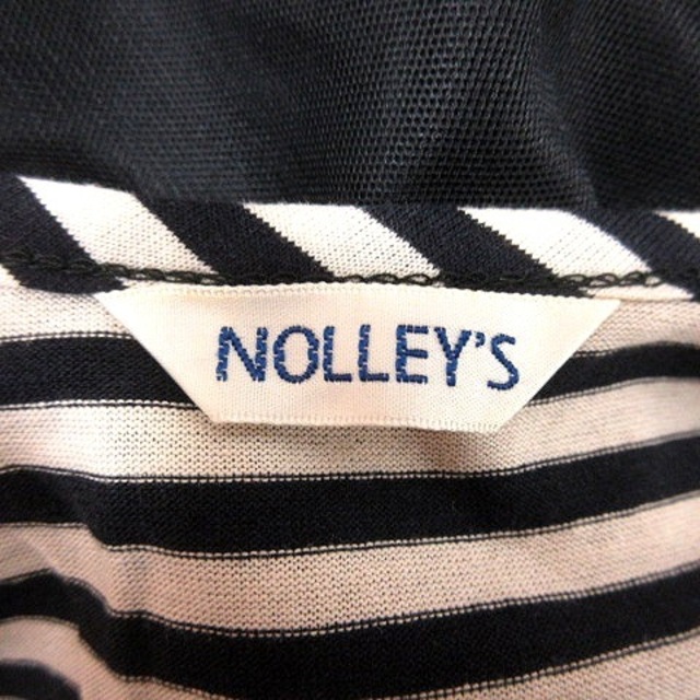 NOLLEY'S(ノーリーズ)のノーリーズ カットソー Uネック ノースリーブ ボーダー 38 黒 ブラック レディースのトップス(カットソー(半袖/袖なし))の商品写真