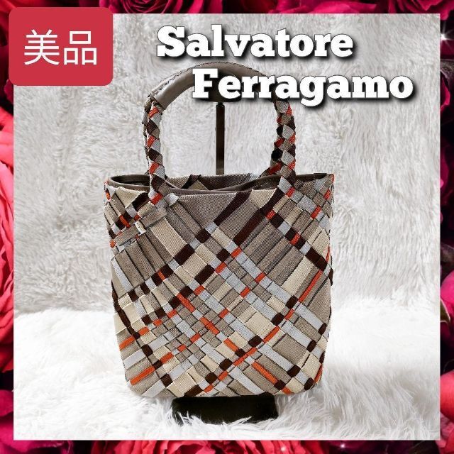 極美品 Ferragamo フェラガモ ハンドバッグ AF-21 4390