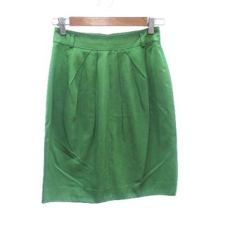ボールジィ(Ballsey)のボールジー トゥモローランド タイトスカート ひざ丈 タック サテン 34 緑(ひざ丈スカート)