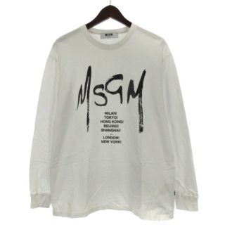 MSGM Tシャツ 長袖 ロンT プリント ホワイト S 230518E