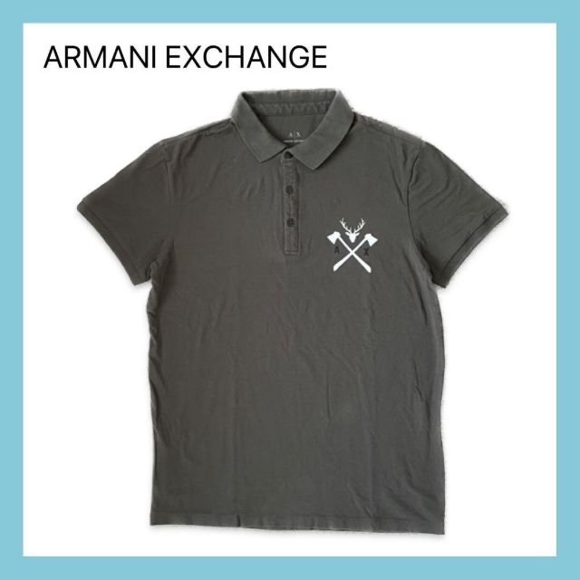 ARMANI EXCHANGE ARMANI EXCHANGE アルマーニ 半袖 ポロシャツ M メンズ カーキの通販 by SHE ARMANI EXCHANGE アルマーニ 半袖 ポロシャツ M メンズ カーキ