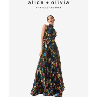 アリスアンドオリビア(Alice+Olivia)の❤️★Alice olive2023新作新品　花柄　ロングワンピース　オシャレ(ロングワンピース/マキシワンピース)